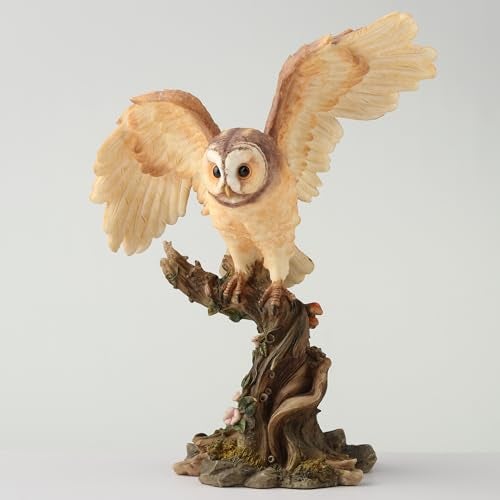 Veronese Design 6 1/4 Inch Owl Spreading Wings on Perch Statue Resin Hand Painted Animal Figurine - Image 2