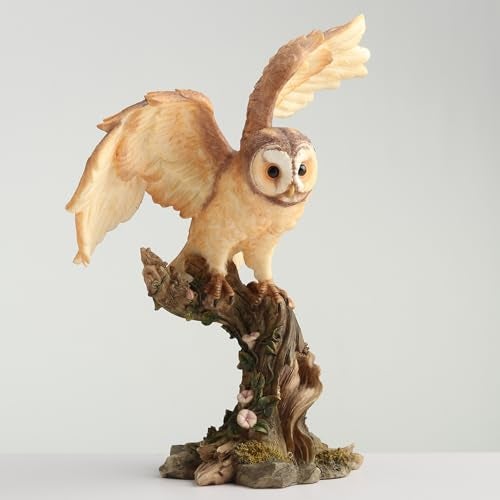 Veronese Design 6 1/4 Inch Owl Spreading Wings on Perch Statue Resin Hand Painted Animal Figurine - Image 4