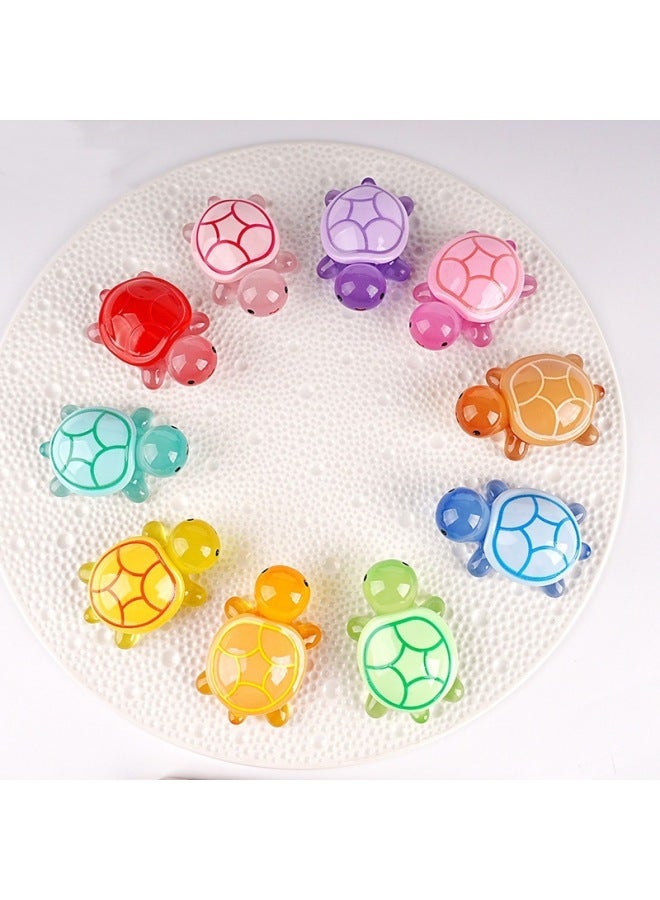 Diy Cream Glue Blind Bag Simulation Luminous Turtle Hairpin Patch Hand-made Pendant Resin Accessories Tide Play Micro Landscape-Color:Purple-Specifications:Glow-in-the-dark Turtle  - Image 3