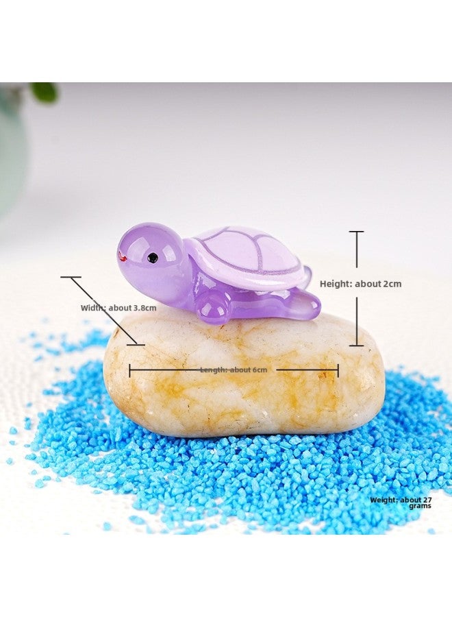 Diy Cream Glue Blind Bag Simulation Luminous Turtle Hairpin Patch Hand-made Pendant Resin Accessories Tide Play Micro Landscape-Color:Purple-Specifications:Glow-in-the-dark Turtle  - Image 1