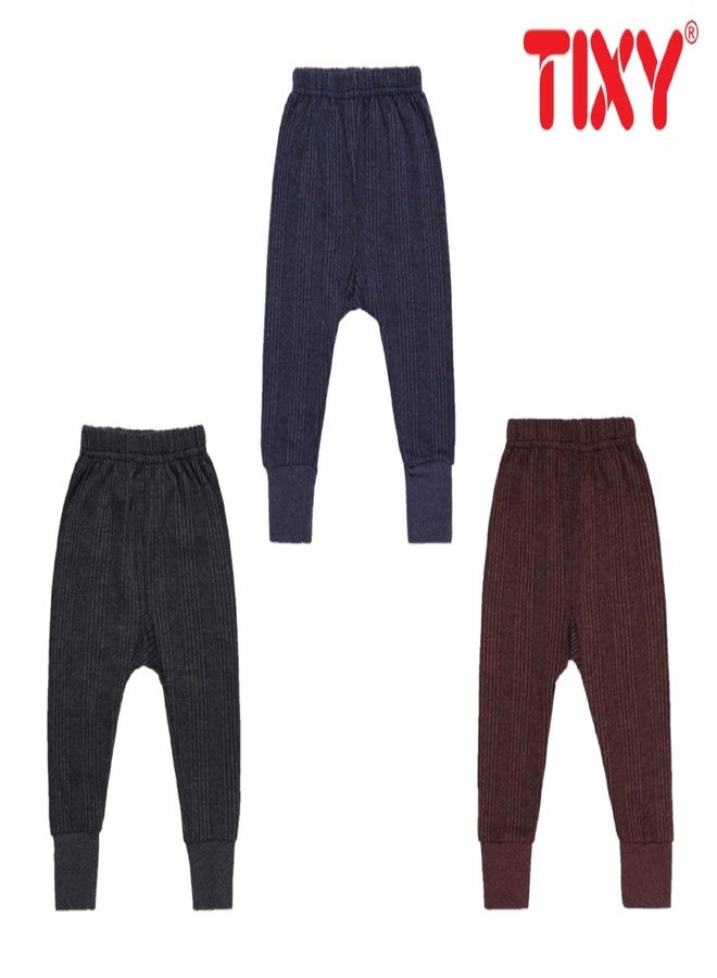 TIXY Baby Boys/Girls Woollen Thermal Pyjamas/Pants - Warm & Cozy for Infants/Toddlers (0 Months to 4 Years) - Winter Essential! Multicolour - Image 2