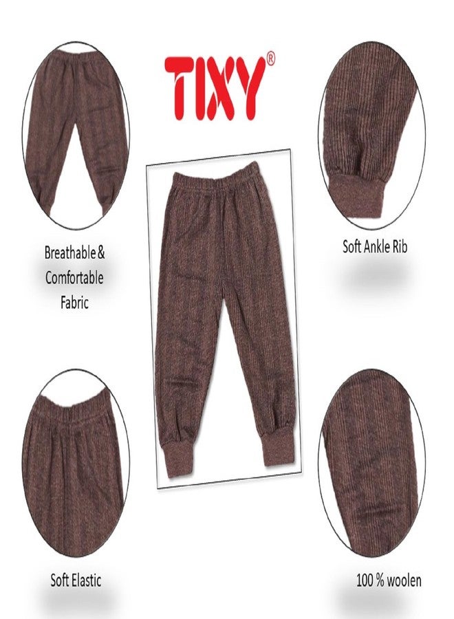 TIXY Baby Boys/Girls Woollen Thermal Pyjamas/Pants - Warm & Cozy for Infants/Toddlers (0 Months to 4 Years) - Winter Essential! Multicolour - Image 4