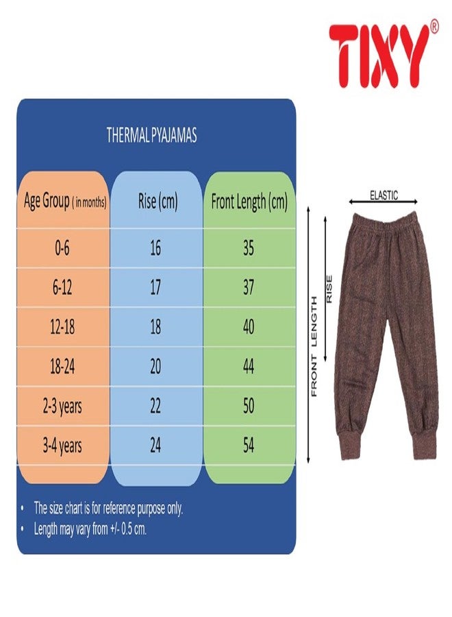 TIXY Baby Boys/Girls Woollen Thermal Pyjamas/Pants - Warm & Cozy for Infants/Toddlers (0 Months to 4 Years) - Winter Essential! Multicolour - Image 5