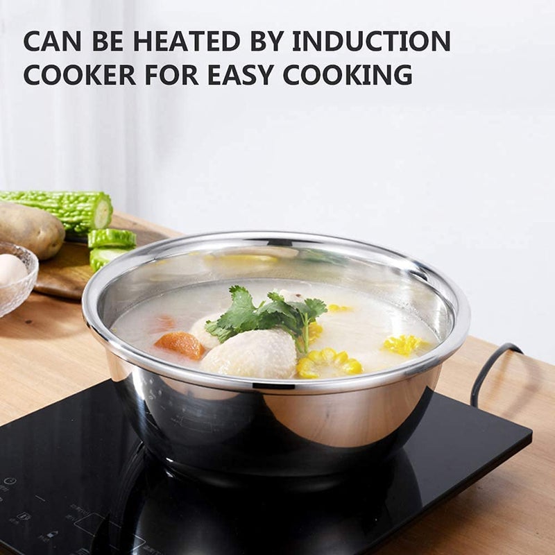 Ezalla 3 in 1 Multifunctional Thicken Stainless Steel Basin Grater Vegetable Cutter with Drain Basket Vegetable Fruits Washing Bowl Strainer Set 26cm Steel Rice Bowel - Image 4