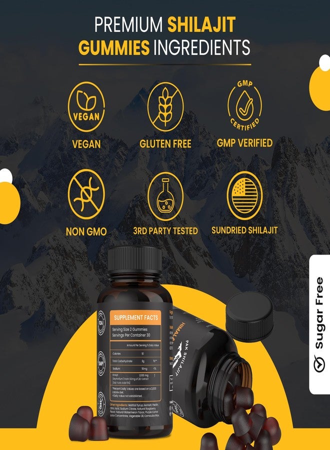 PakShilajit حلوى باكشيلجيت النقية المجففة بالشمس من جبال الهيمالايا للرجال والنساء | حلوى شيلاجيت عضوية | 85 نوعًا من المعادن النادرة الطبيعية بالإضافة إلى حمض الفولفيك | طاقة، مناعة | خالية من السكر، 60 قطعة حلوى صحية - Image 4