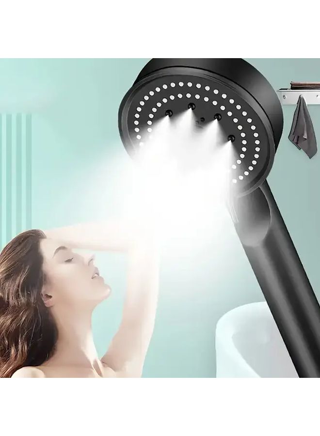 Silvery High Pressure Shower Head With Five Adjustable Spray Settings For Pressurized Bathroom Use - Image 4