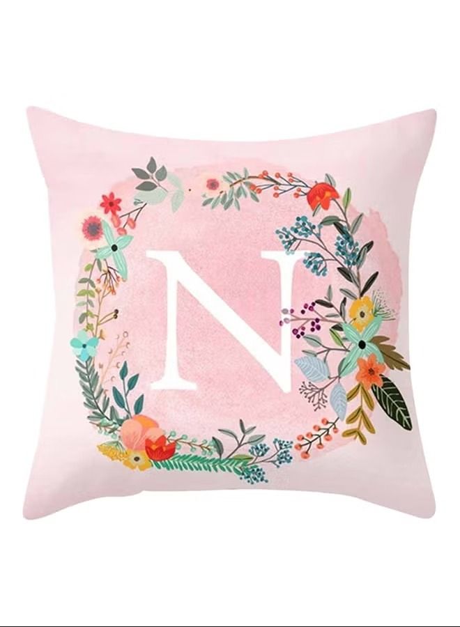 Bluelans Letter Pattern Throw Pillow Cover Pink 45x45centimeter 