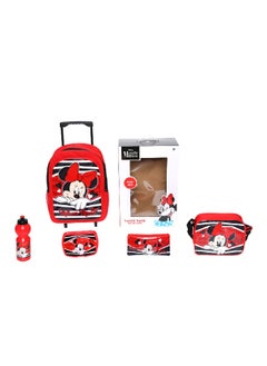 MARVEL 5-Piece Minnie Mouse Printed Zipper Closure Telescopic Handle Trolley Backpack Set Multicolor 14 x 42 x 31 cm FKVP-02276 