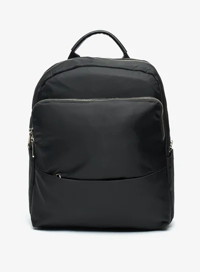 shoexpress Shoexpress Solid Backpack with Adjustable Straps Black