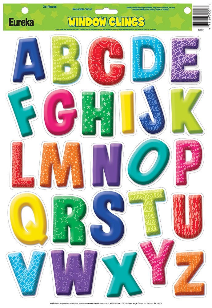 Eureka Color My World Alphabet Window Clings (836071) - Image 4