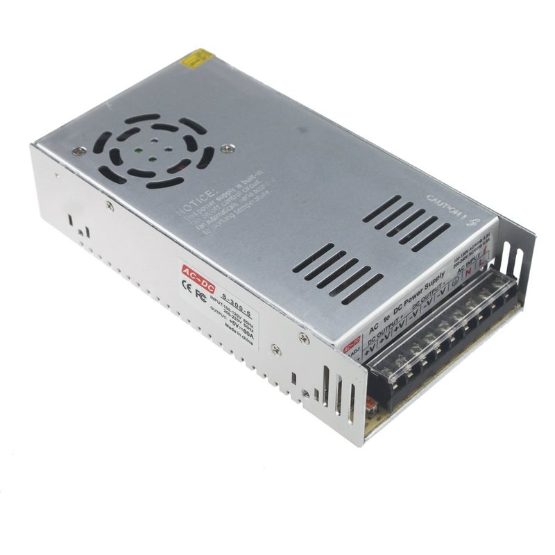 Rextin DC 5V 60A 300W Regulated Transformer Power Supply Driver SW For LED Strip Lights (300W) - Image 1