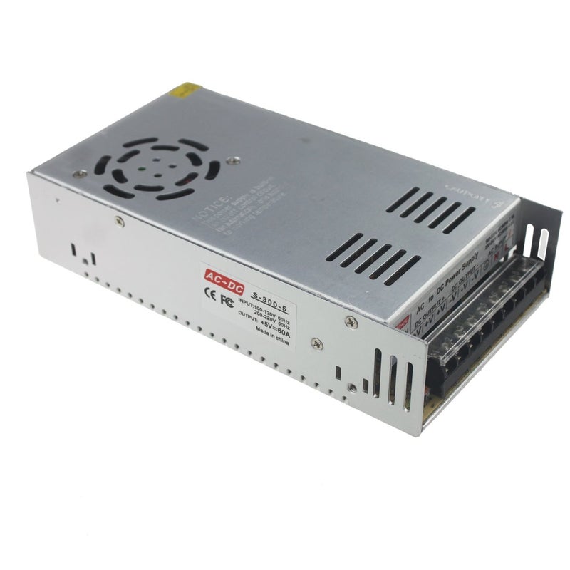 Rextin DC 5V 60A 300W Regulated Transformer Power Supply Driver SW For LED Strip Lights (300W) - Image 4