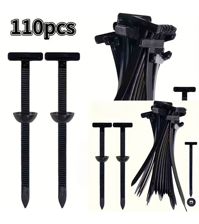 110 Pcs Durable Self Locking Nylon Cable Ties Black 3 54 0 79 Inch - Image 1