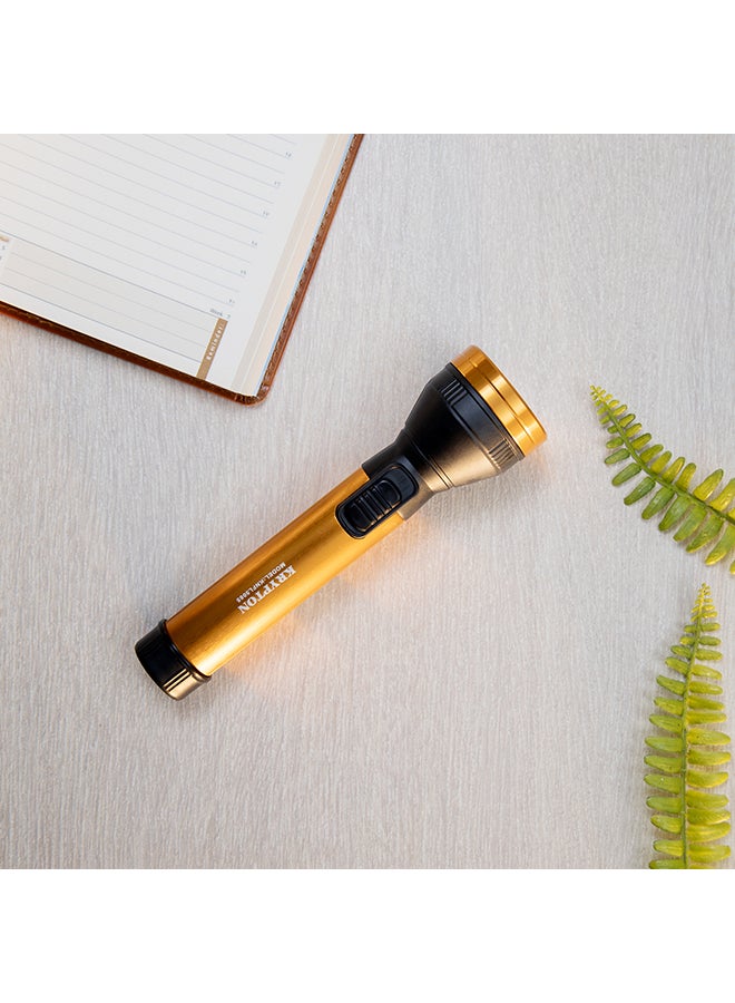 KRYPTON Rechargeable Led Flash Light For Camping Hiking Trekking Outdoor Gold/Black - Image 3