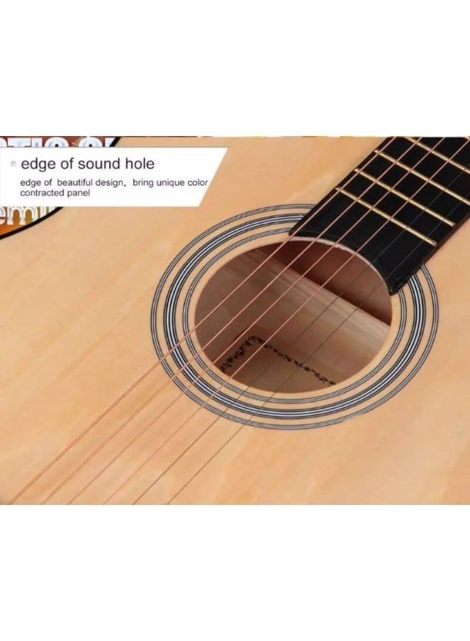 MegArya Natural Acoustic 38 Inch Beginners Guitar - Image 2