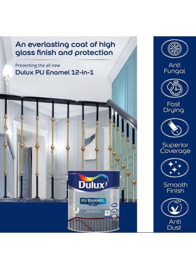 Dulux PU Enamel White 1 Litre High Gloss Finish Paint for Interior Exterior Metal & Wood Surfaces with Fast Drying Anti-Rust & Complete Coverage - pzsku/ZCB9D4176E2D89F21F125Z/45/_/1740982671/018641c7-fc68-4bfb-a276-201348ddc625