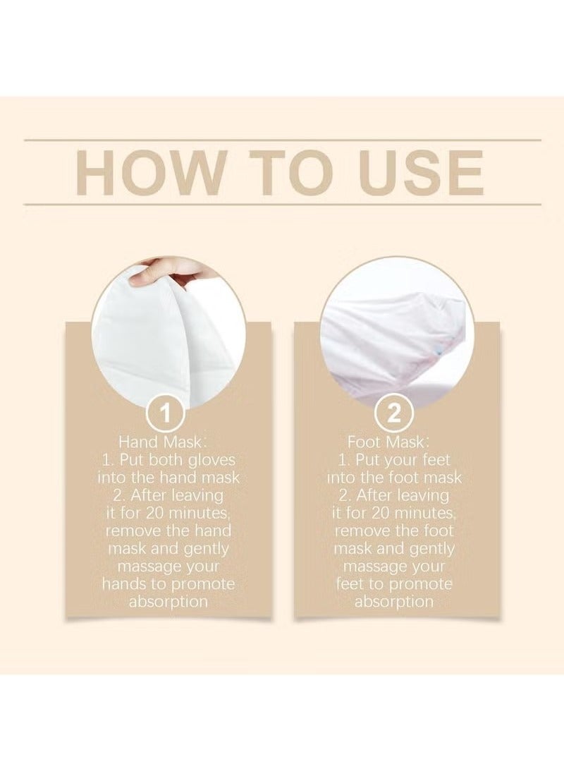 OceAura Honey and Milk Hand and Foot Mask Set, 6 Pcs for Soft, Smooth Hands and Feet - Image 4