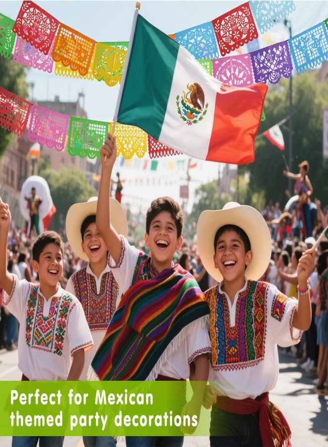 سيسو 5 قطع من لافتات الحفلات المكسيكية من SEISSO و25 قطعة من زهور القطيفة الاصطناعية، لافتة Papel Picado Mexicano para Fiesta، مجموعة ديكورات Dia De Los Muertos يوم الموتى للحفلات المكسيكية - Image 3