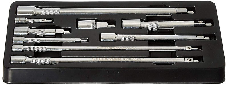 Steelman 9-Piece Magnetic Extension Set  Converts Standard Length Sockets Into Magnetic Sockets  1/4  3/8  And 1/2-Inch Drive - Image 1
