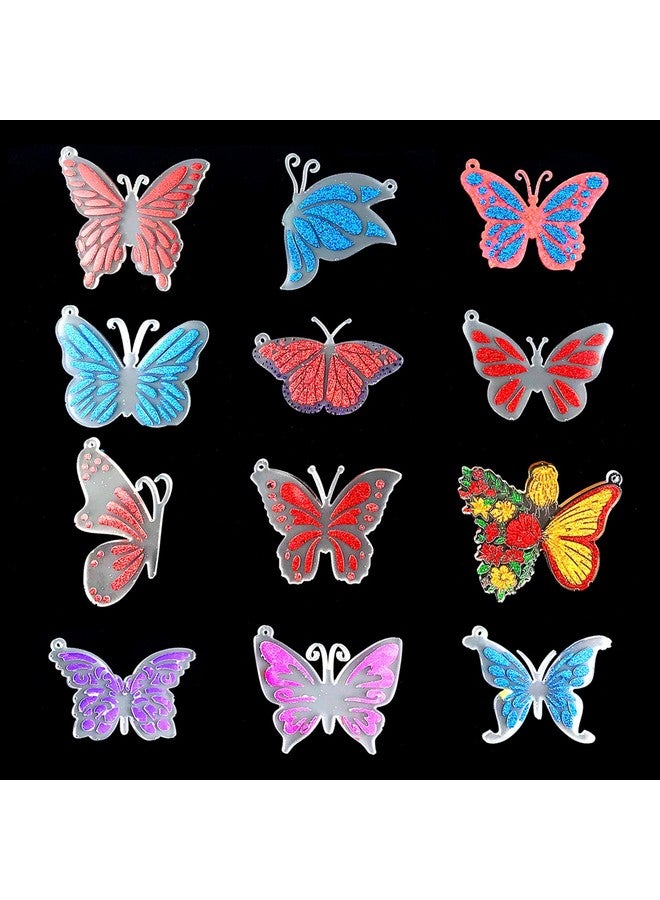 Wehous Butterfly Keychain Mold Silicone Resin Molds For Keychain 12 Styles Butterfly Jewelry Pendant Mold For Epoxy Resin Unique Keychain Ornament Mold With Hole Diy Craft Kit Gift For Adults Kids - Image 5