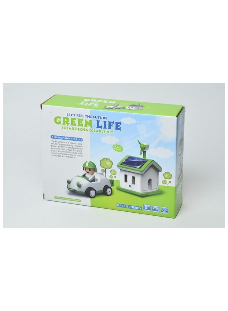 Cute Sunlight +8 STEAM DIY Green Life Solar Rechargeable Solar House & Car - Image 4