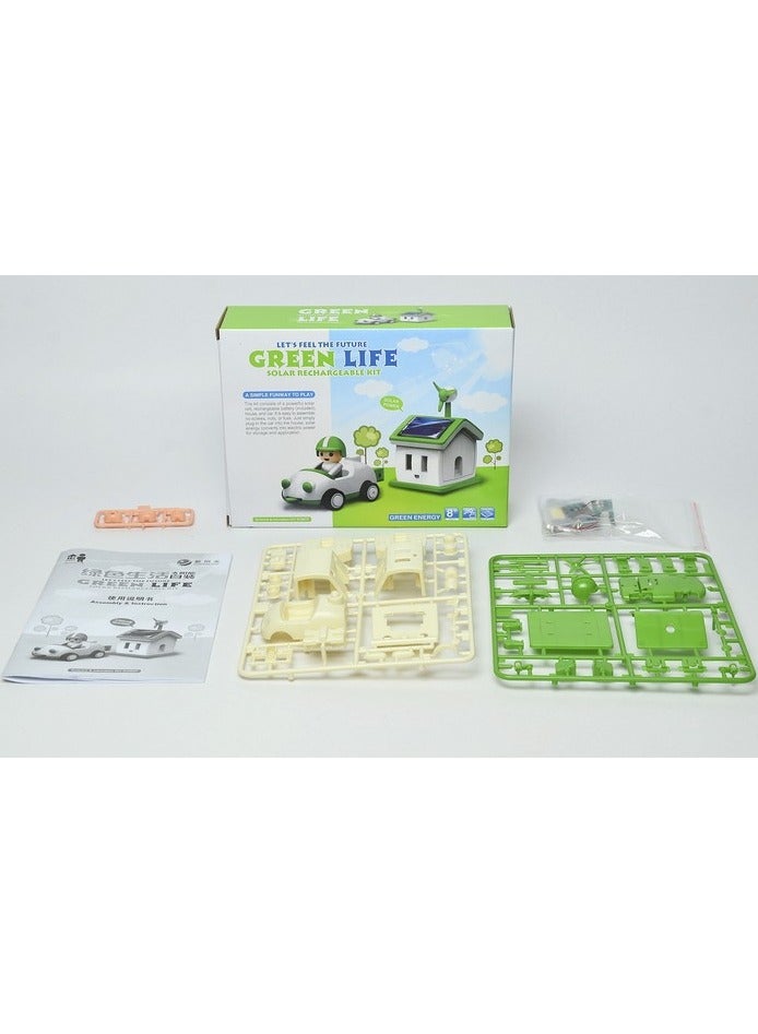Cute Sunlight +8 STEAM DIY Green Life Solar Rechargeable Solar House & Car - Image 2