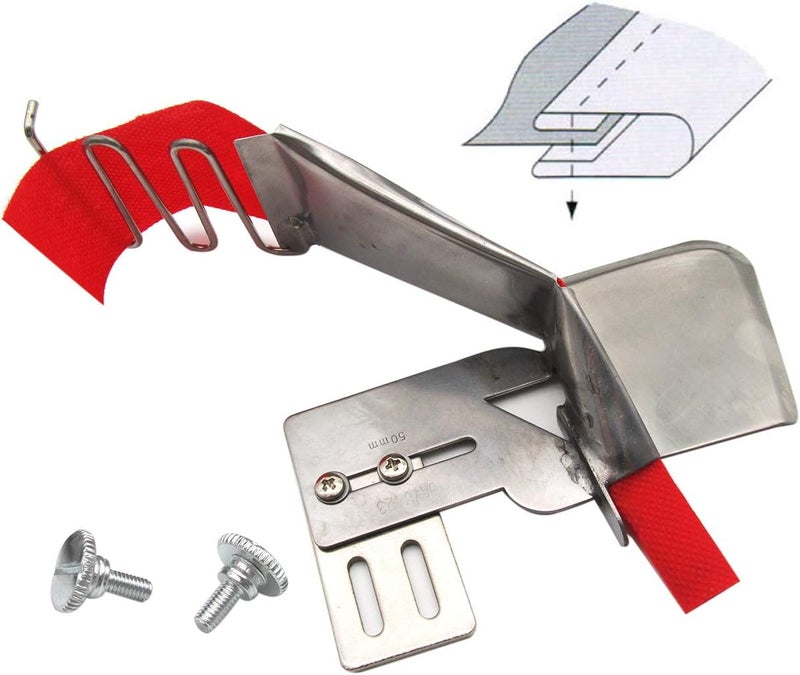 ckpsms Brand - 1SET #KP-123 Sewing Machine Double Fold Clean Finish Top & Bottom Binding Binder Attachment (Tape Size 1-1/2" =38MM) - Image 1
