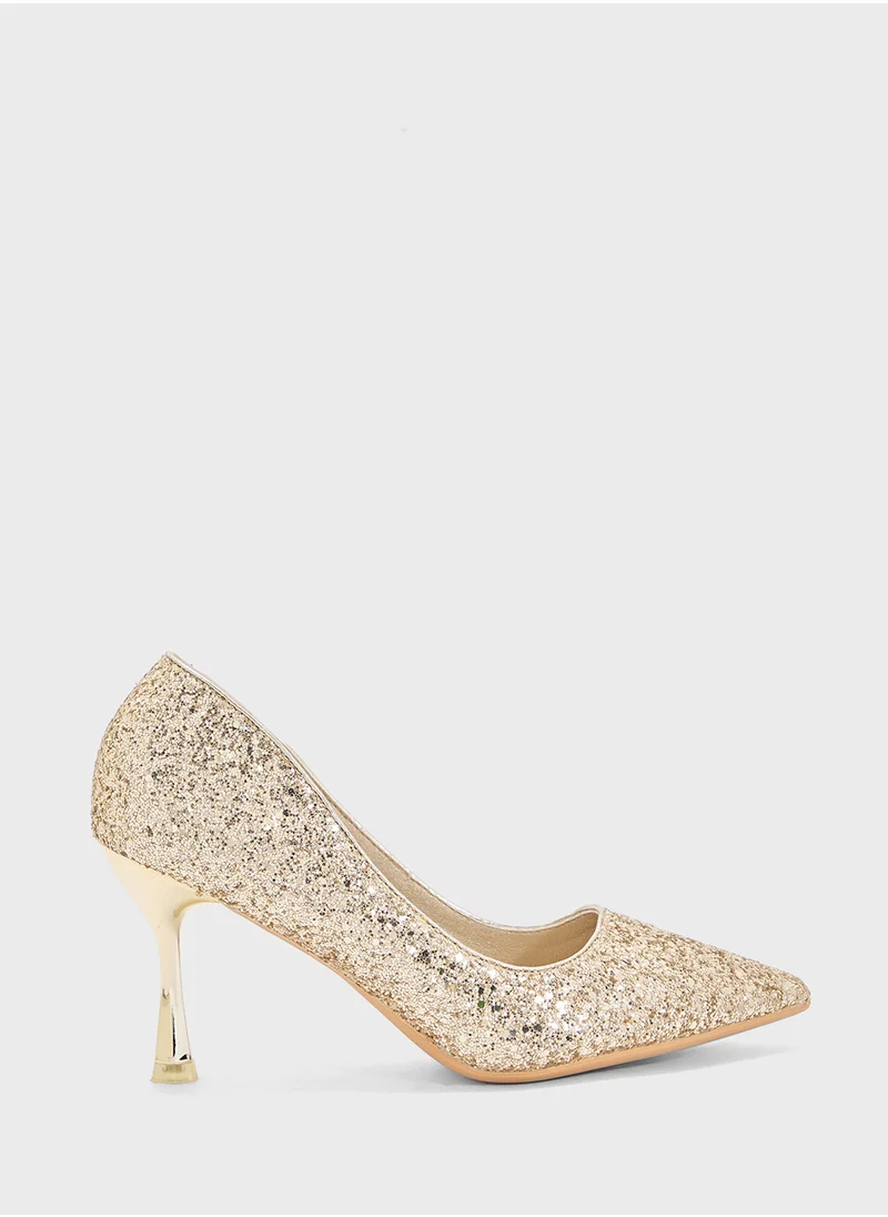 أندرينا Heeled Glitter Pump
