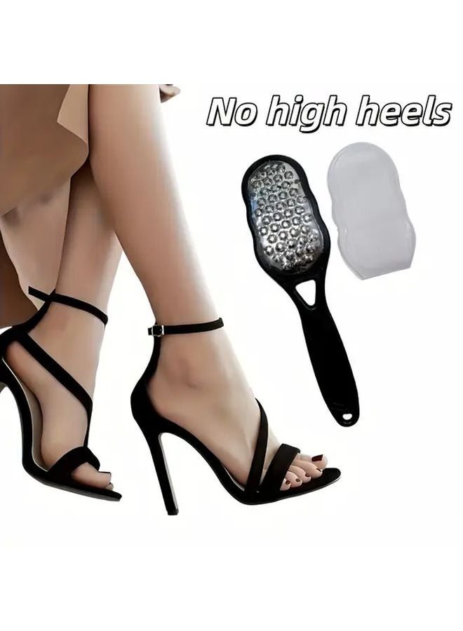 مِبْرَدُ الأقدام الثقيل الأسود المعدني للحاجات الشاقة وأداة العناية بالأقدام بحجر الخُفَّان - Image 1