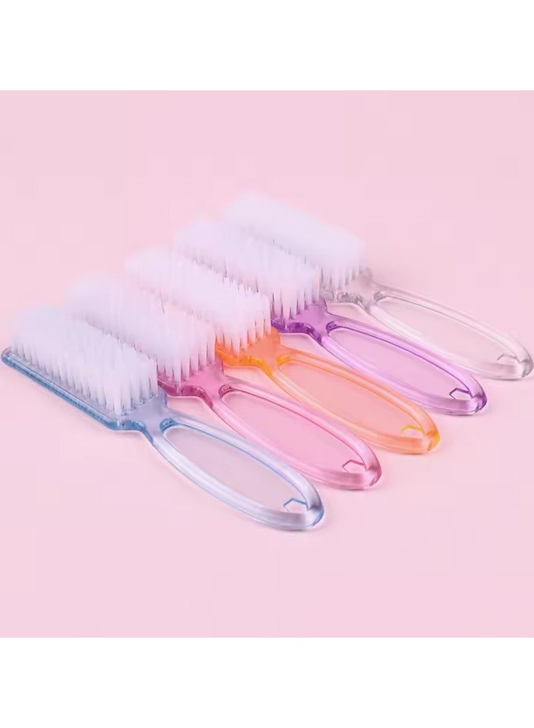 جلوسكي 4pcs شفافة فرشاة الأظافر تنظيف فرشات مقبض البلاستيك قبضة متعددة الوظائف فرشاة نظافة فرش للمانيكير - Image 1