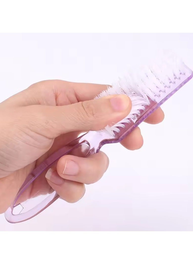 جلوسكي 4pcs شفافة فرشاة الأظافر تنظيف فرشات مقبض البلاستيك قبضة متعددة الوظائف فرشاة نظافة فرش للمانيكير - Image 3