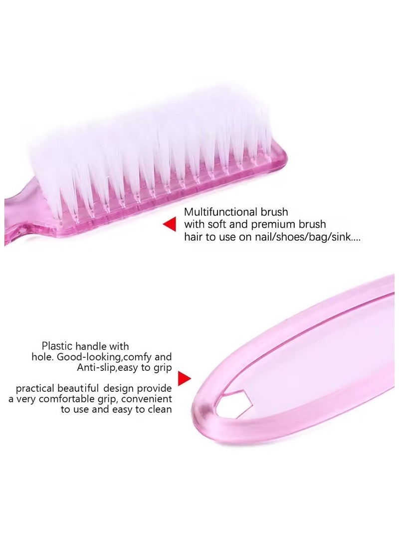 جلوسكي 4pcs شفافة فرشاة الأظافر تنظيف فرشات مقبض البلاستيك قبضة متعددة الوظائف فرشاة نظافة فرش للمانيكير - Image 5