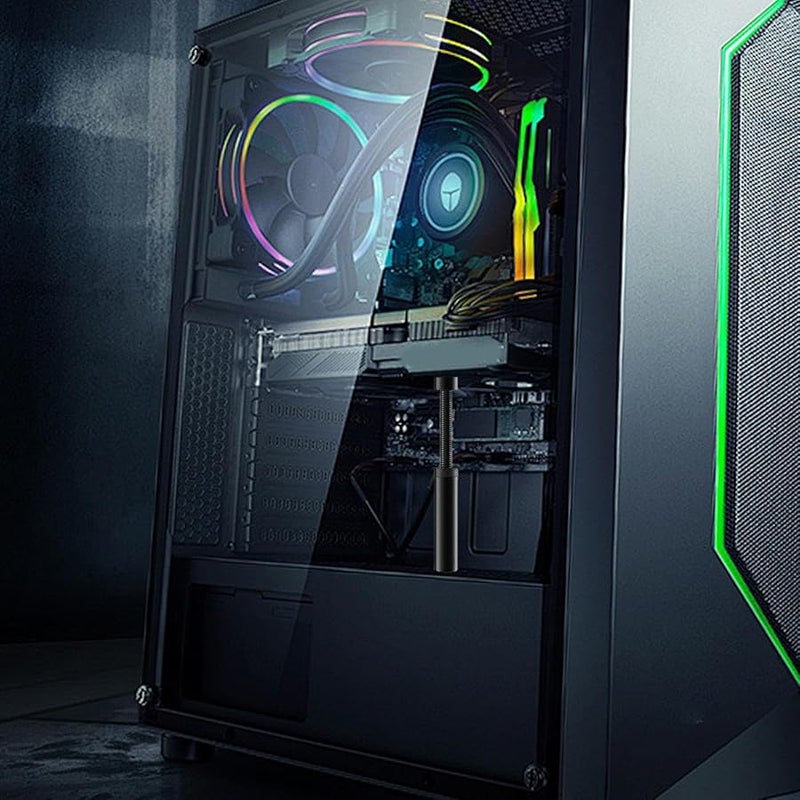 Long Black GPU Support Brace Metal Graphics Card Stand Jack Design Stable PC Setup - Image 4