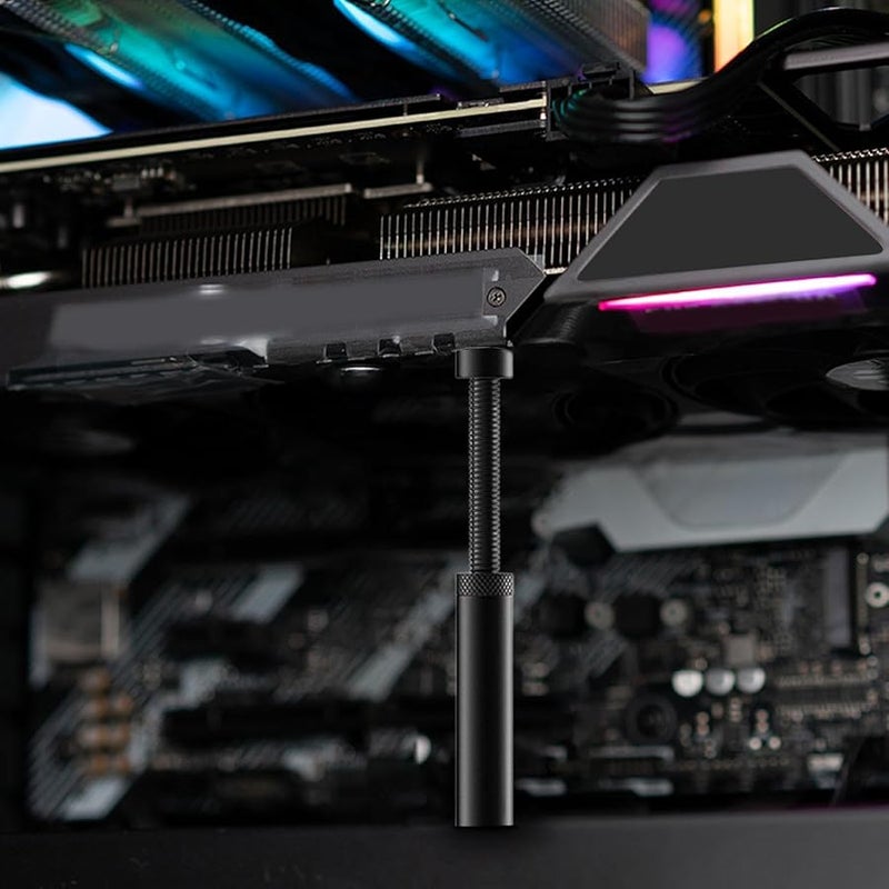 Long Black GPU Support Brace Metal Graphics Card Stand Jack Design Stable PC Setup - Image 3