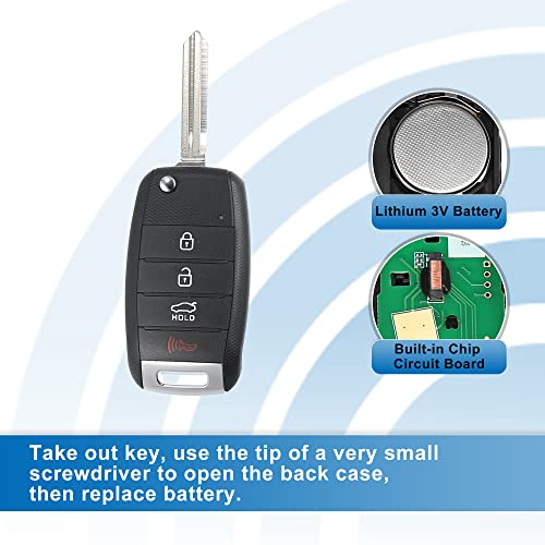 X AUTOHAUX مفتاح سيارة بدون مفتاح بأربعة أزرار للتحكم عن بُعد - مفتاح ذكي للتقارب 95430-A7200/OSLOKA-875T FSK لكيا فورت 2017-2018 433MHz 60 Chip - Image 4
