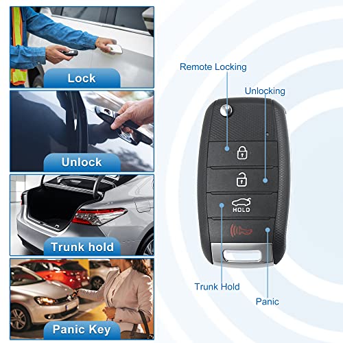 X AUTOHAUX مفتاح سيارة بدون مفتاح بأربعة أزرار للتحكم عن بُعد - مفتاح ذكي للتقارب 95430-A7200/OSLOKA-875T FSK لكيا فورت 2017-2018 433MHz 60 Chip - Image 3