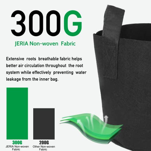 JERIA 12-Pack 3 Gallon, Vegetable/Flower/Plant Grow Bags, Aeration Fabric Pots with Handles (Black), Come with 12 Pcs Plant Labels - Image 4