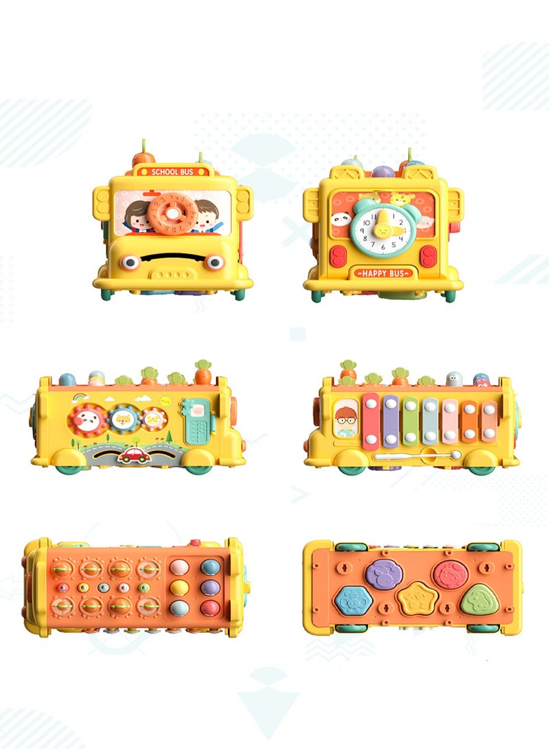 Multifunctional Educational School Bus Baby Bus Storage Box Early Education Infant Music Enlightenment Toy Gift - Image 2
