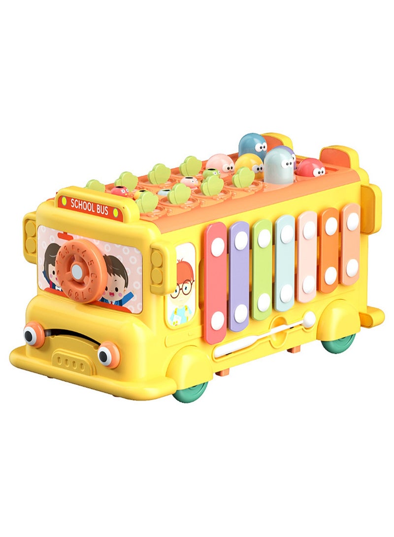 Multifunctional Educational School Bus Baby Bus Storage Box Early Education Infant Music Enlightenment Toy Gift - Image 1