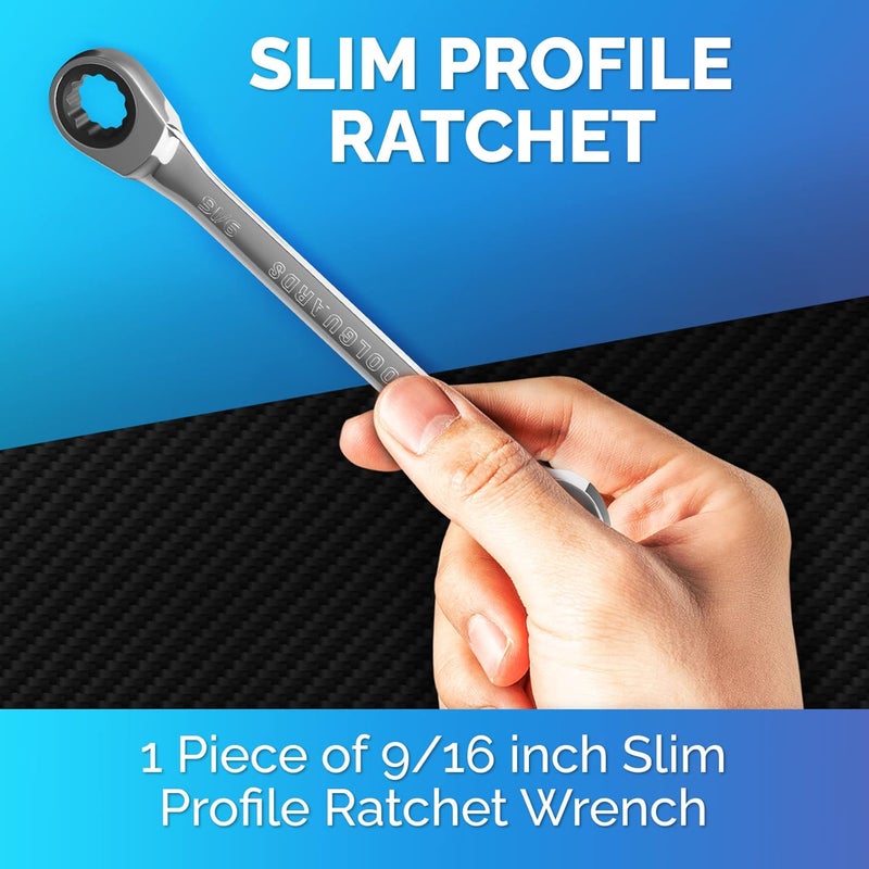 TOOLGUARDS 9/16" Wrench - Ratcheting Wrench - Slim Profile - Ratchet Wrench - Image 2
