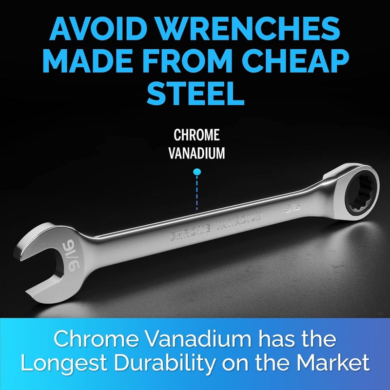 TOOLGUARDS 9/16" Wrench - Ratcheting Wrench - Slim Profile - Ratchet Wrench - Image 4