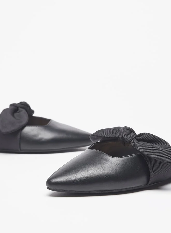 Celeste Women Slip-On Mules With Bow Accent