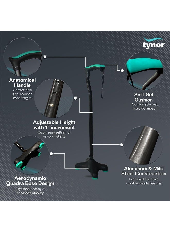 تاينور عصا Tynor Quadra، فضية، مقاس موحد، قطعة واحدة - Image 4