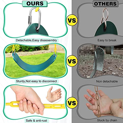 REZNOR Flexible Swing Seat Set for Kids/Adults Outdoor Park Garden Tree Backyard with 60” Plastic Coated Chain, Weight Support Upto 150kg, Red - Image 5