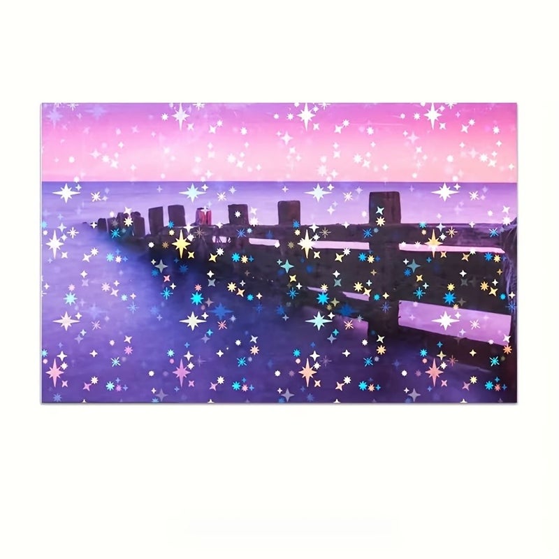 10 Sheets Self Adhesive Transparent A4 Laminating Film Star Pattern Cover for Photos Certificates Posters - Image 5