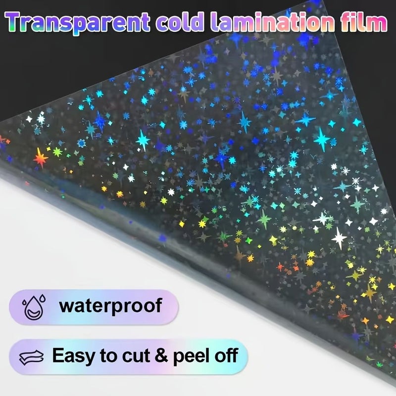 10 Sheets Self Adhesive Transparent A4 Laminating Film Star Pattern Cover for Photos Certificates Posters - Image 3