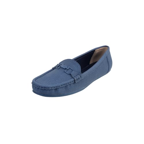 Mochi Women Blue Synthetic Leather Flat Slip-on Loafer/Formal Shoes UK/6 EU/39 (31-805) - Image 1