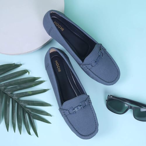 Mochi Women Blue Synthetic Leather Flat Slip-on Loafer/Formal Shoes UK/6 EU/39 (31-805) - Image 2