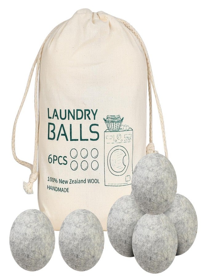 LINXIU Wool Dryer Balls 6 Pack Reusable Laundry Drying Ball New Zealand Natural Fabric Softener Reduce Clothing Static and Wrinkles - Image 1