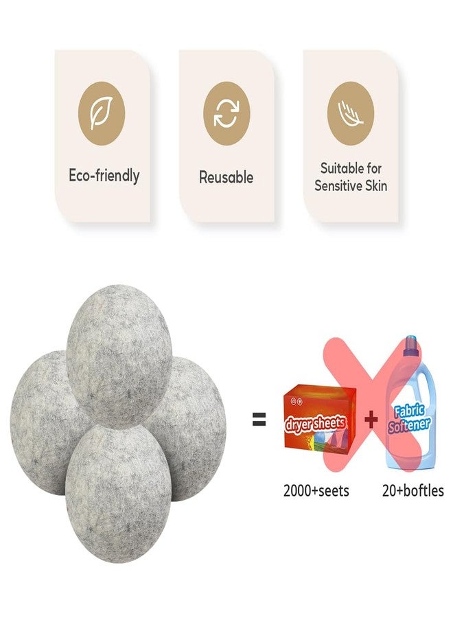 LINXIU Wool Dryer Balls 6 Pack Reusable Laundry Drying Ball New Zealand Natural Fabric Softener Reduce Clothing Static and Wrinkles - Image 5